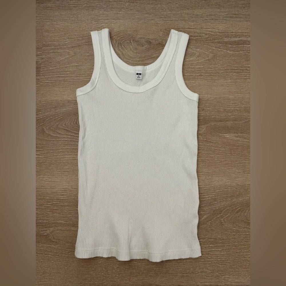 Uniqlo white Ribbed women’s Tank Top